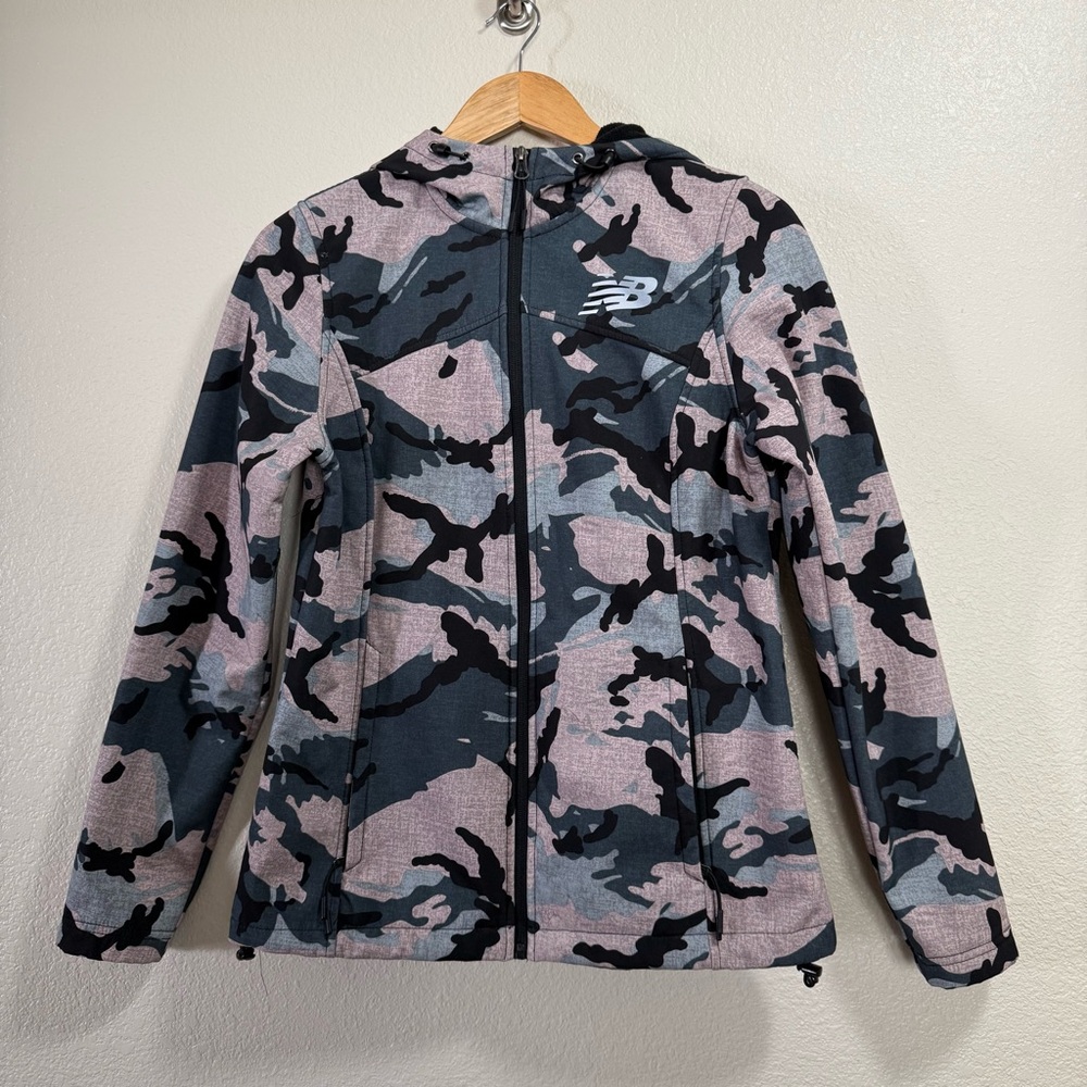 New Balance Black, Gray & Pink Camouflage Jacket - Size Small